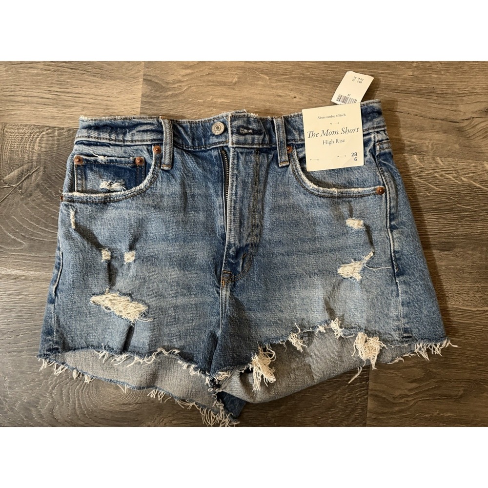 Abercrombie & Fitch Curve Love High Rise Mom Jean Shorts Size 28/6